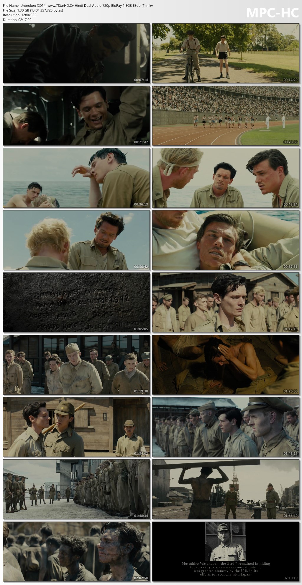 Unbroken 2014 www.7StarHD.Cv Hindi Dual Audio 720p BluRay 1.3GB ESub 1.mkv thumbs