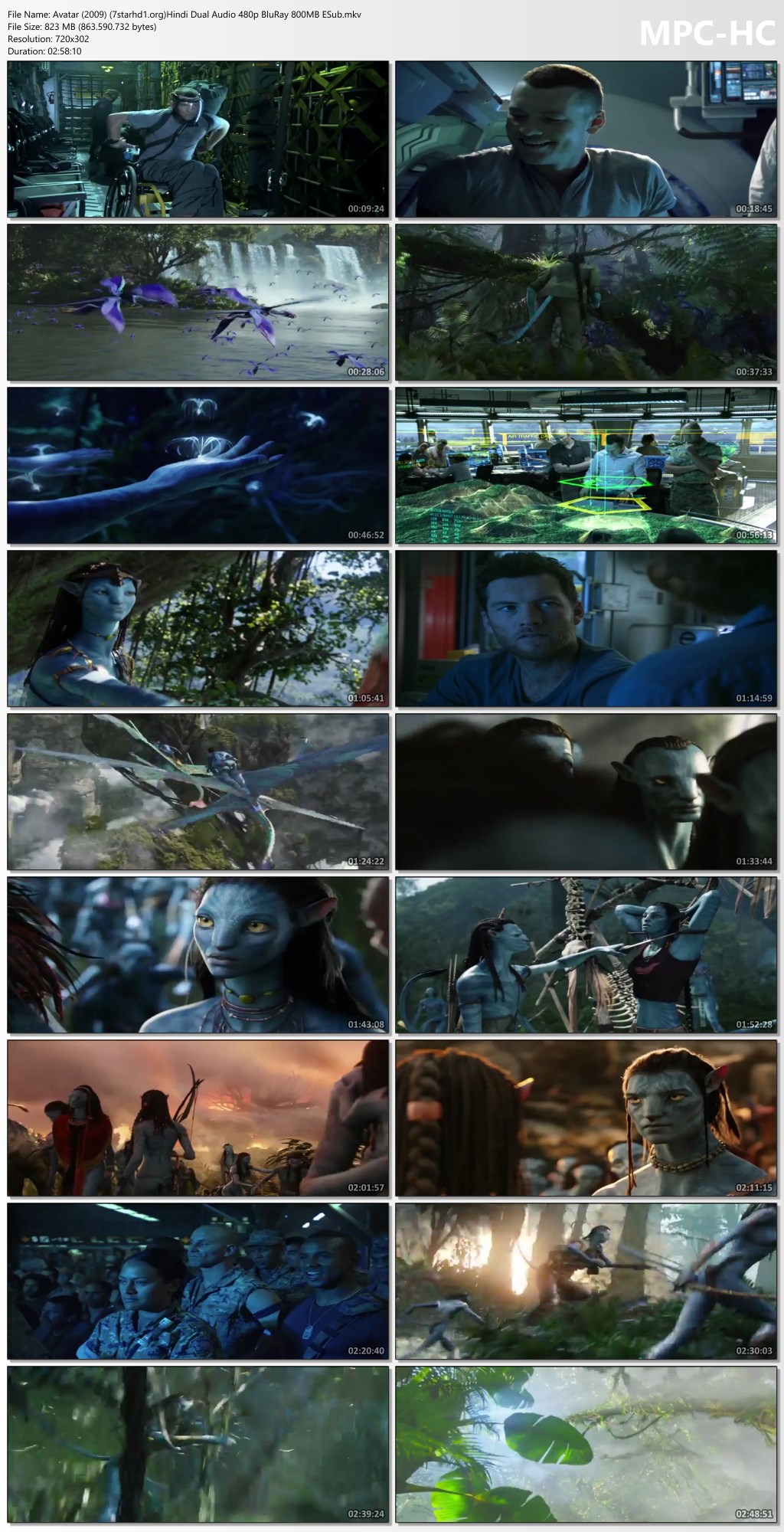 Avatar 2009 7starhd1.orgHindi Dual Audio 480p BluRay 800MB ESub.mkv thumbs