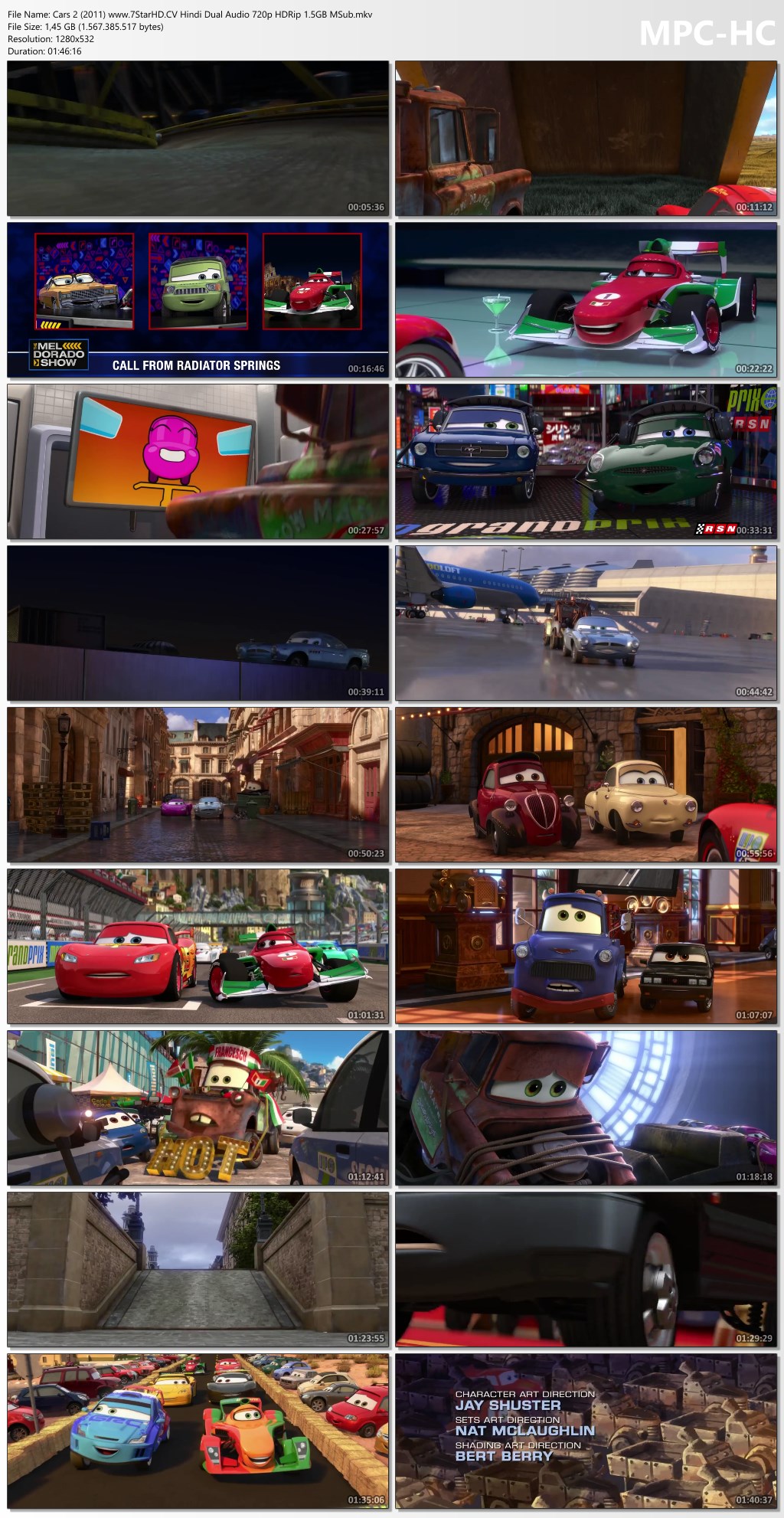 Cars 2 2011 www.7StarHD.CV Hindi Dual Audio 720p HDRip 1.5GB MSub.mkv thumbs