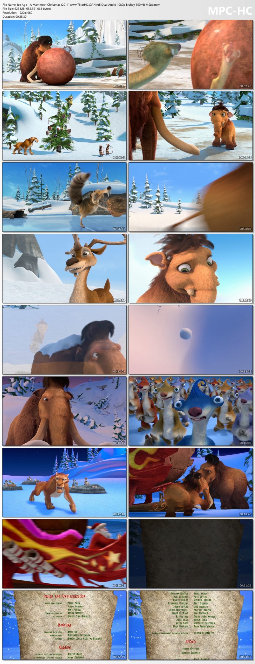 Ice Age A Mammoth Christmas 2011 www.7StarHD.CV Hindi Dual Audio 1080p BluRay 650MB MSub.mkv thumbs scaled