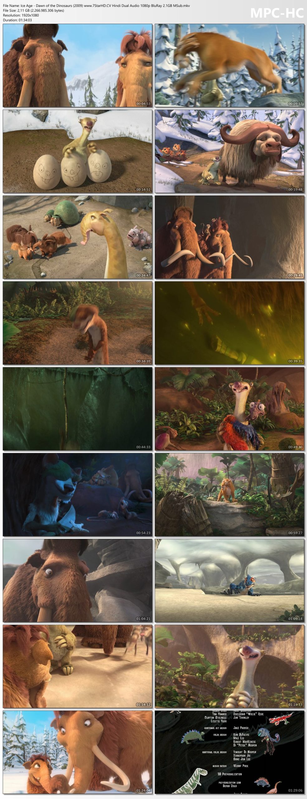 Ice Age Dawn of the Dinosaurs 2009 www.7StarHD.CV Hindi Dual Audio 1080p BluRay 2.1GB MSub.mkv thumbs scaled